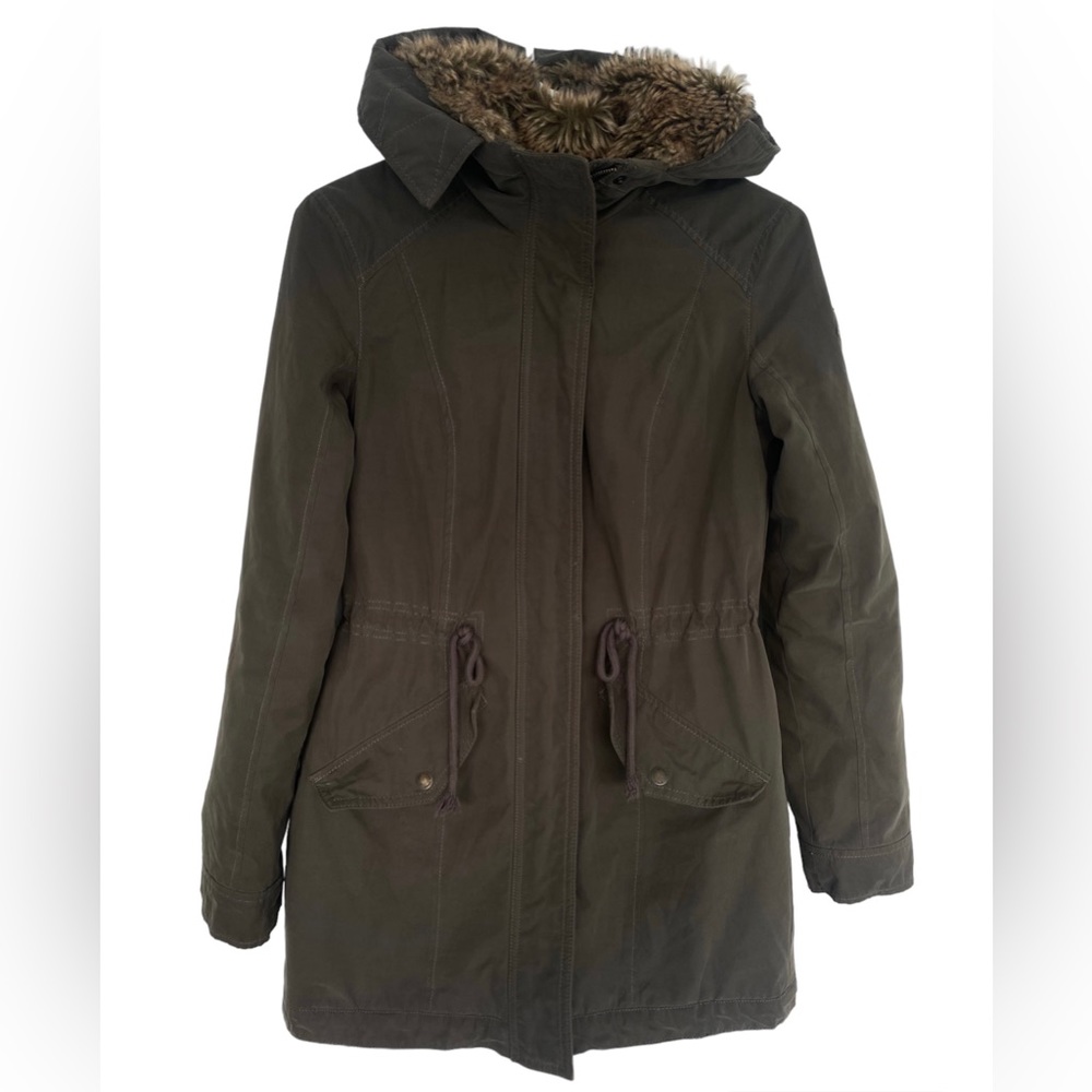 HOLLISTER | HERITAGE FAUX FUR PARKA MILITARY